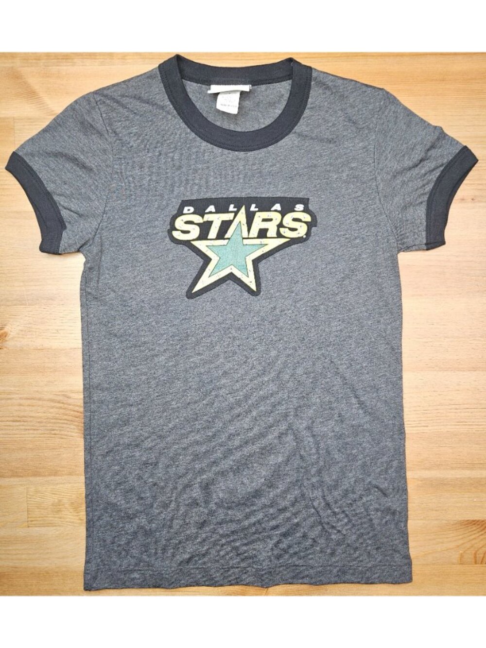 Dallas Stars Gray Ringer Girls T-Shirt Majestic Threads Large - Picture 4 of 6